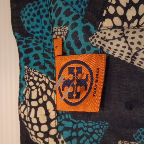 Tory Burch Black Blue White Sequined Shell Blouse A18 - Picture 2 of 7